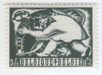 марка Бельгия 3,25+11,75 франка "Belgian legends" 1944 год