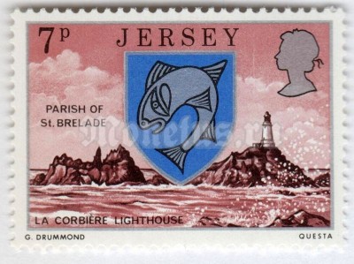 марка Джерси 7 пенни "La Corbiere Lighthouse - Parish of Brelade" 1976 год