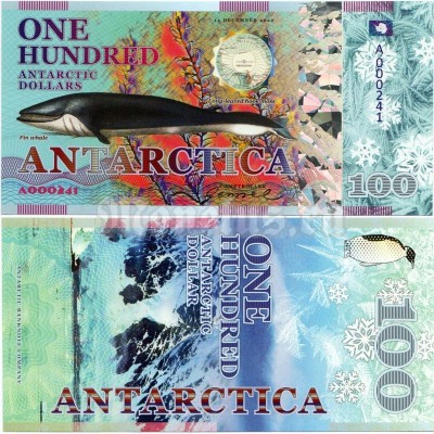 бона Антарктика 100 долларов 2020 год, пластик