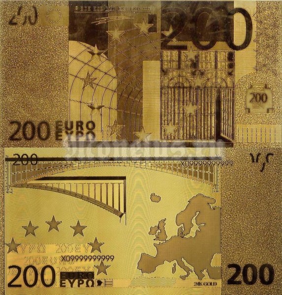 Сувенирная бона Евросоюз 200 евро