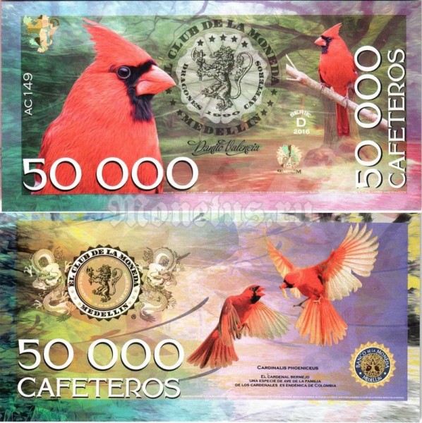 бона Колумбия 50000 кафетерос 2016 год серия Птицы