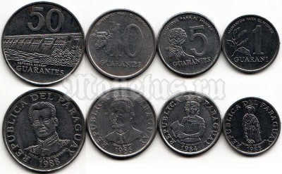 Парагвай набор из 4-х монет 1978 - 1988 год