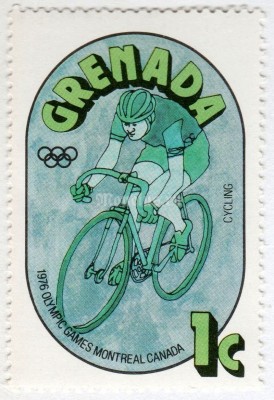 марка Гренада 1 цент "Cycling" 1976 год