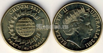 монета Австралия 1 доллар 2011 год Встреча глав правительств Содружества