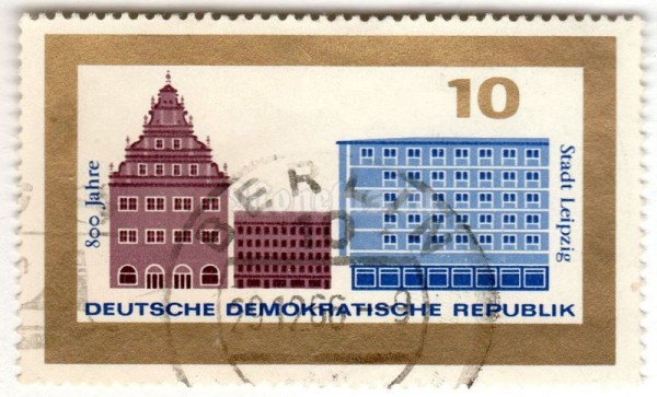 марка ГДР 10 пфенниг "Alte Waage" 1965 год Гашение