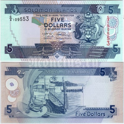 Банкнота Соломоновы острова 5 долларов 2012 год