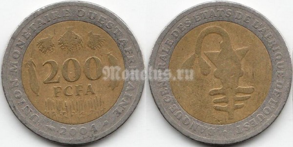 монета Западная Африка (BCEAO) 200 франков 2004 год