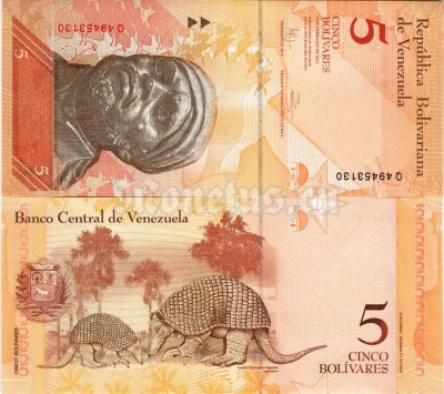 банкнота Венесуэла 5 боливар 2011 год
