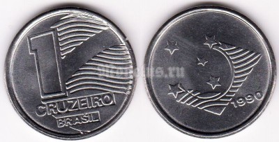 монета Бразилия 1 крузейро 1990 год