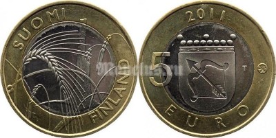 монета Финляндия 5 евро 2011 год Серия «Исторические провинции Финляндии» - Саво