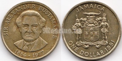 монета Ямайка 1 доллар 1991 год
