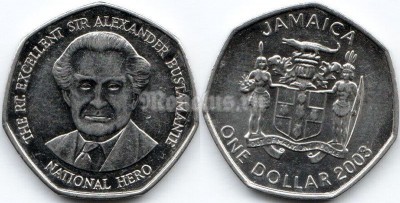 монета Ямайка 1 доллар 2003 год