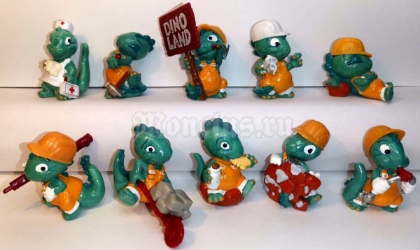 Киндер Сюрприз, Kinder, полная серия Динозавры Строители 1995 год, Die Dapsy Dinos