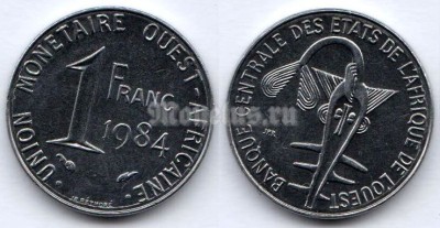 монета Западная Африка (BCEAO) 1 франк 1984 год