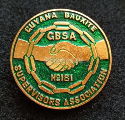 Значок GBSA Guyana bauxite supervisors association Ассоциация контролеров добычи бокситов