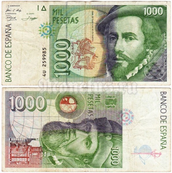 банкнота Испания 1000 песет 1992 год