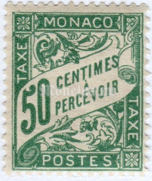 марка Монако 50 сентиме "Figure" 1927 год