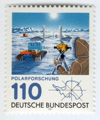марка ФРГ 110 пфенниг "Georg von Neumayer, German Antartic research statio" 1981 год