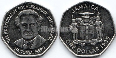 монета Ямайка 1 доллар 1995 год