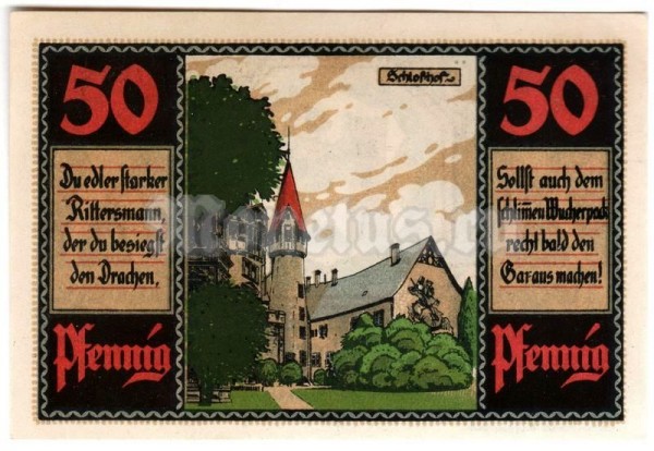 Нотгельд Германия 50 пфеннигов 1921 год Heldburg, тип 1