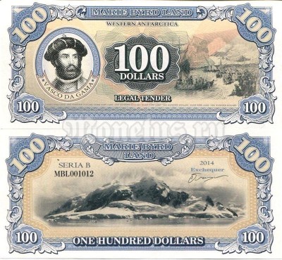 бона Земля Мэри Бэрд 100 долларов 2014 год - Васко да Гама