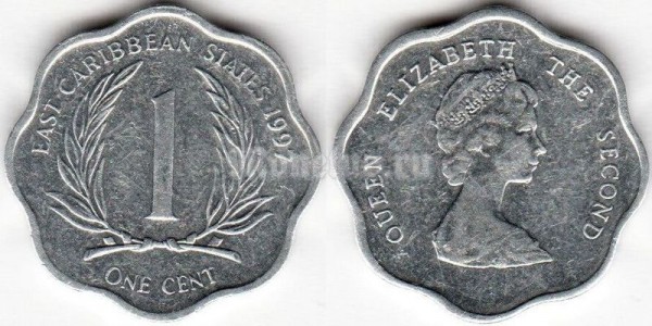 монета Восточные Карибы 1 цент 1997 год