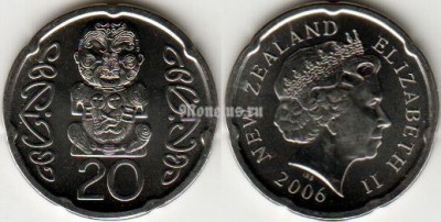 монета Новая Зеландия 20 центов 2006 год