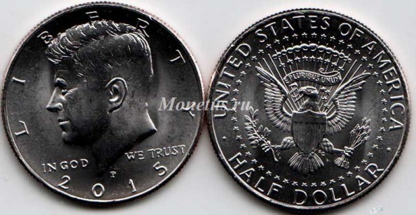 монета США 1/2 доллара 2015Р год Кеннеди