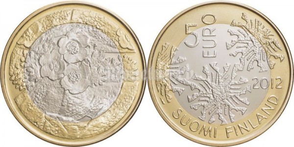 монета Финляндия 5 евро 2012 год Серия: "Северная природа". Флора