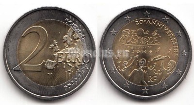 монета Франция 2 евро 2011 год