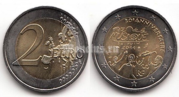 монета Франция 2 евро 2011 год