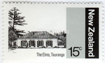марка Новая Зеландия 15 центов "The Elms" 1979 год