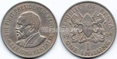 монета Кения 1 шиллинг 1969 год