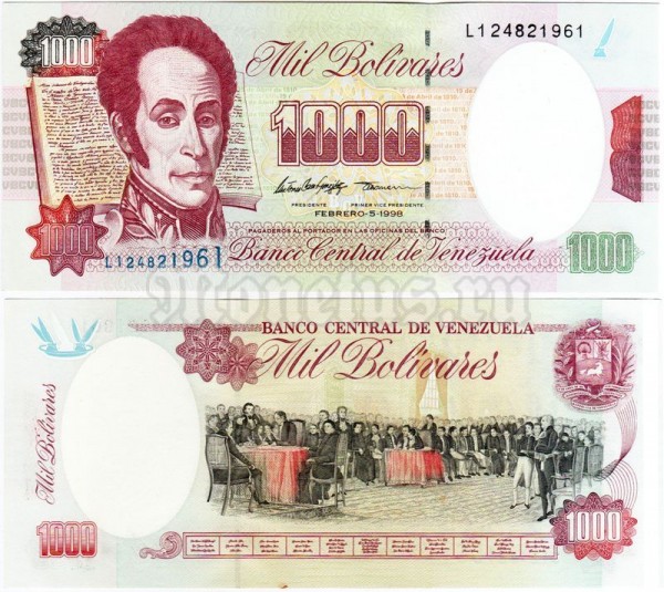 бона Венесуэла 1000 боливаров 1998 год