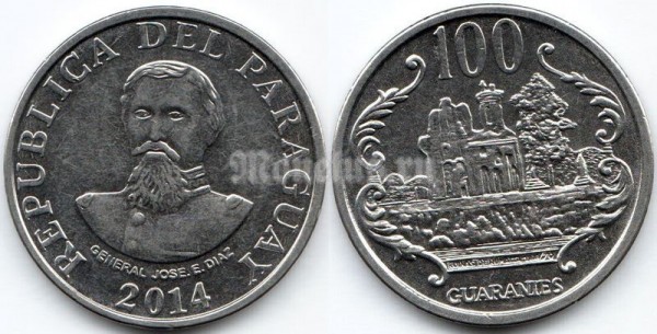 монета Парагвай 100 гуарани 2014 год