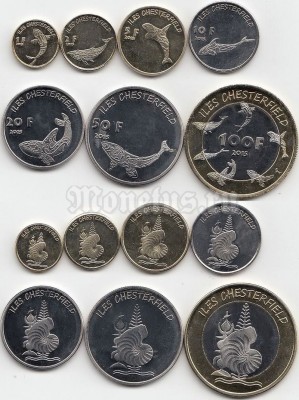 Острова Честерфилд набор из 7-ми монет 2015 год
