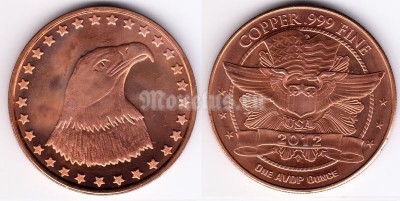 жетон COPPER США 2012 год Белоголовый орлан