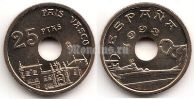 Монета Испания 25 песет 1993 год