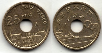 Монета Испания 25 песет 1993 год