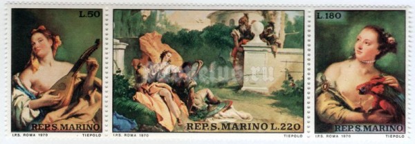сцепка Сан-Марино 450 лир "Paintings by Tiepolo" 1970 год
