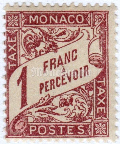 марка Монако 1 франк "Figure" 1926 год