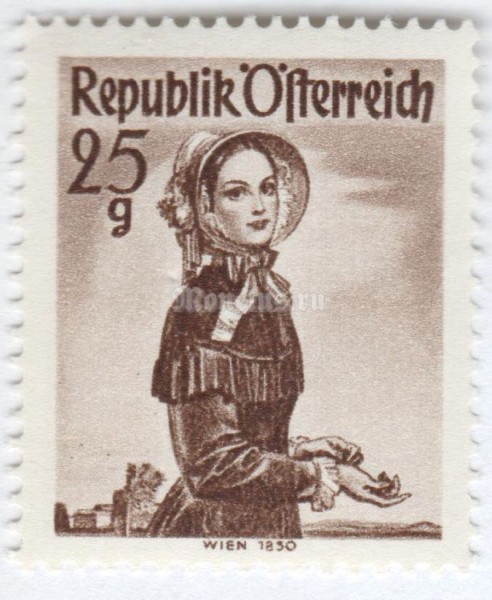 марка Австрия 25 грош "Vienna (1850)" 1959 год