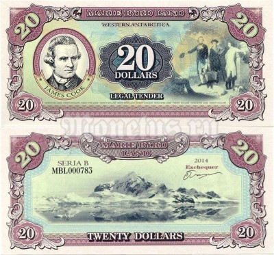 бона Земля Мэри Бэрд 20 долларов 2014 год - Джеймс Кук