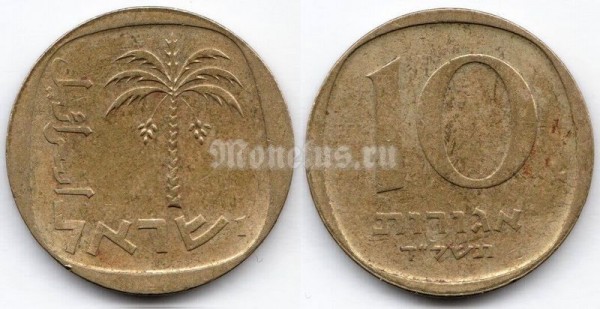 монета Израиль 10 агорот 1974 год
