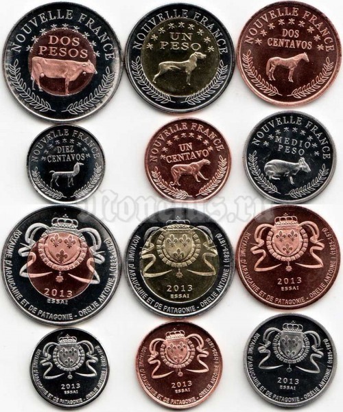 Патагония набор из 6-ти монетовидных жетонов 2013 год фауна