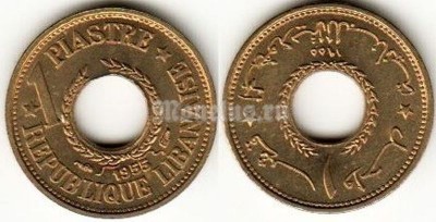 Монета Ливан 1 пиастр 1955 год