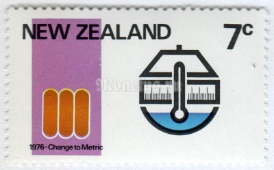 марка Новая Зеландия 7 центов "Metric" 1976 год