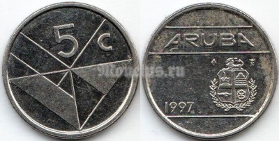 монета Аруба 5 центов 1997 год