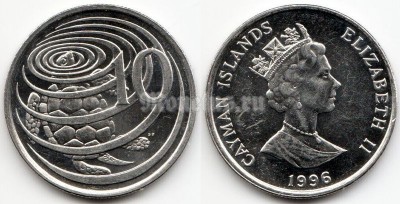 монета Каймановы острова 10 центов 1996 год
