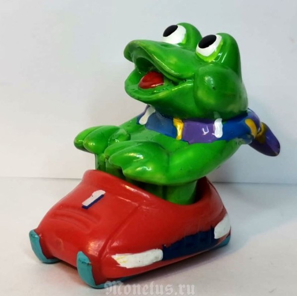 Киндер-Сюрприз, Kinder, Le Simpatiche Ranopla 1993, выпуск 1997 год Froggy Friend, Лягушка на машине